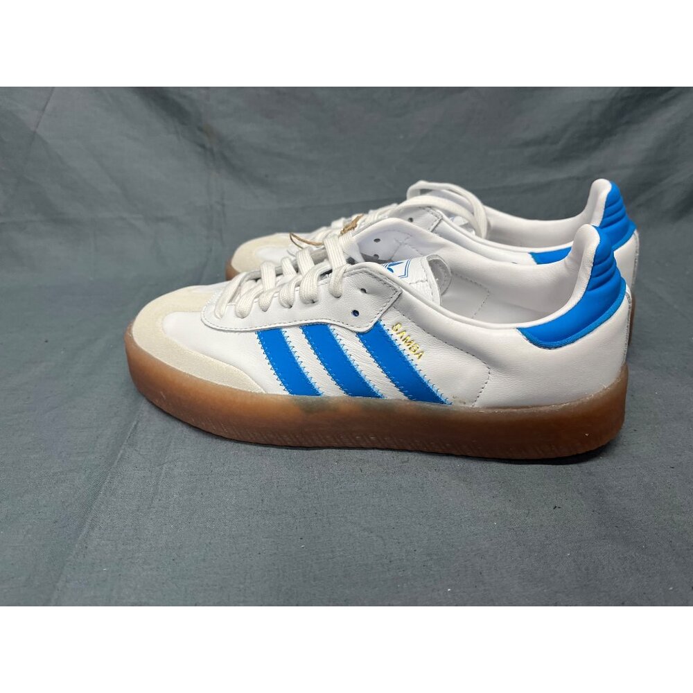 Adidas Sambae Platforms Sneakers Leather White Gum Girls Size 7 NEW NO BOX! - Picture 5 of 11